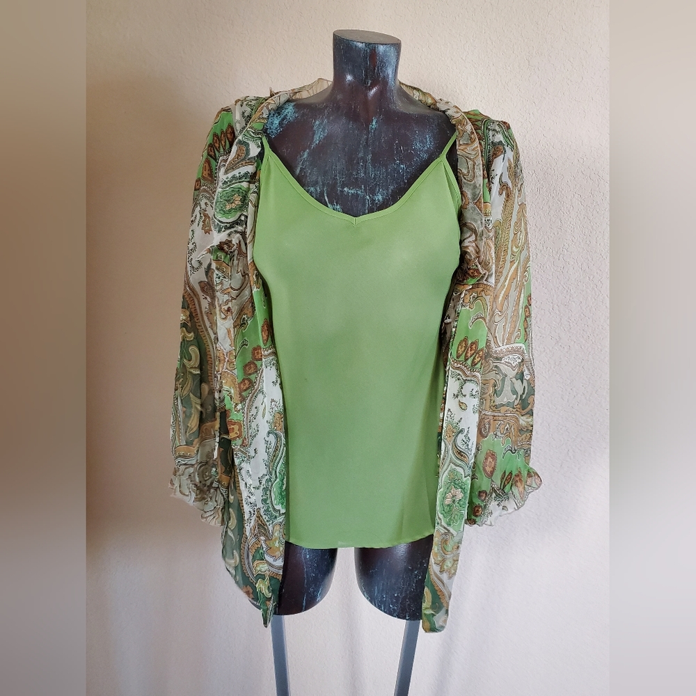 Silk blouse with matching spaghetti top